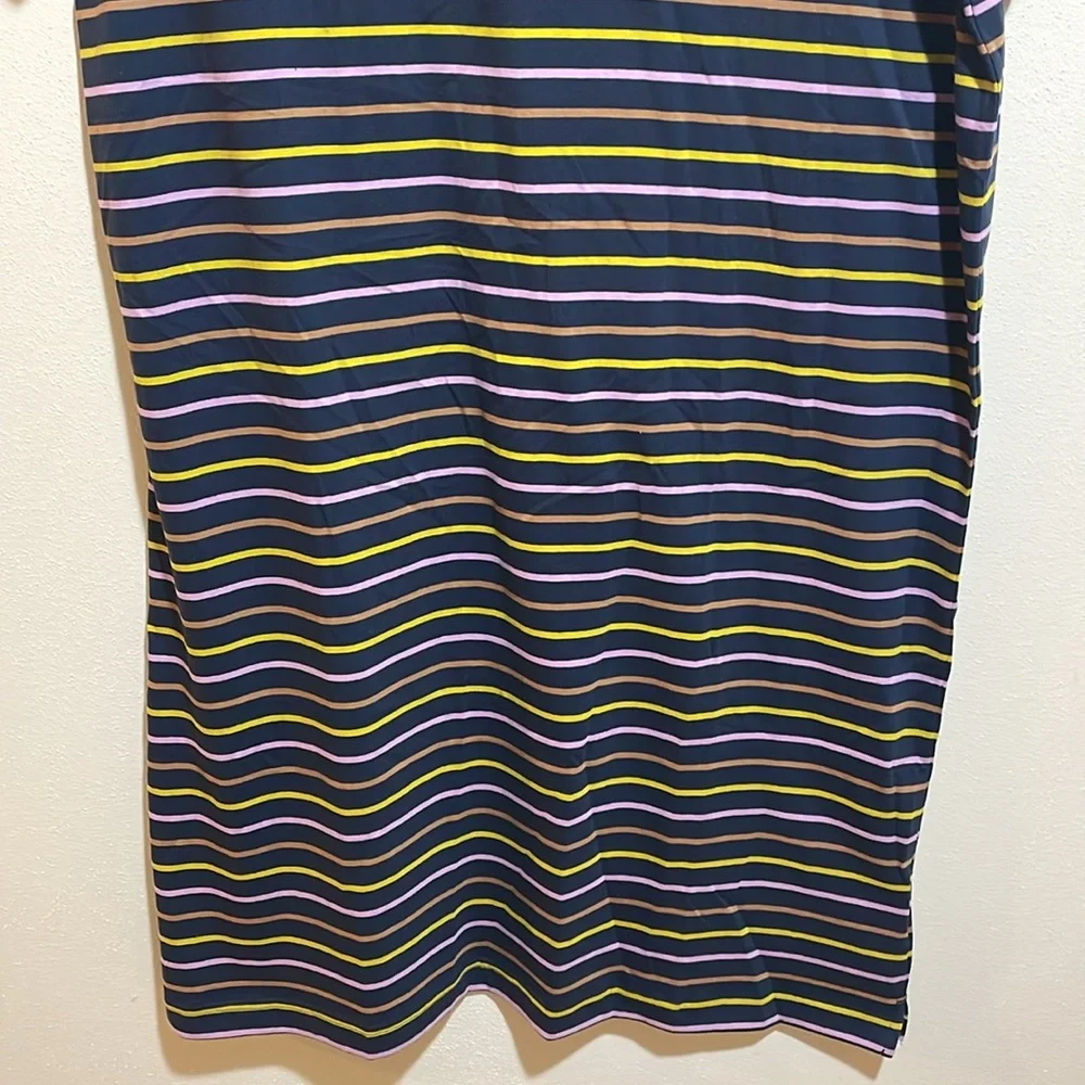 SOLD Pact Softspun Tee T-Shirt Dress Short Sleeve Casual Multicolor Stripe Large - Picture 6 of 14